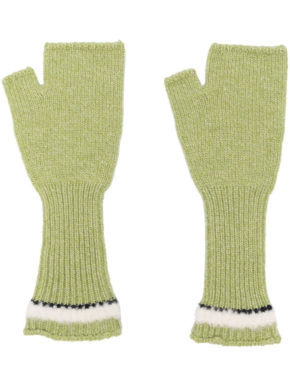 Barrie Fingerlose Handschuhe aus Kaschmir - Grün von Barrie