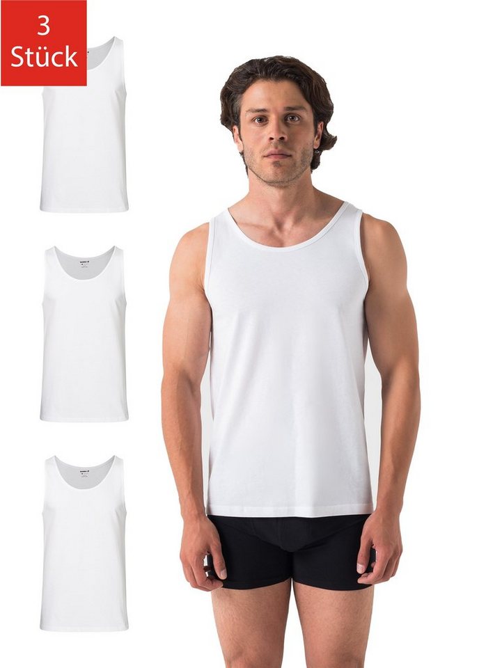 Barrio 13 Achselhemd Tank Top Unterhemd für Herren (Packung, Set, Spar-Pack, Spar-Packung, 3-St., 3er-Pack) Feinripp aus 100% Baumwolle von Barrio 13