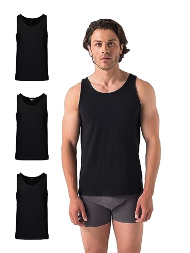 Barrio 13 - Unterhemd Herren 3er Pack - Tank Top Achselshirts aus 100% Baumwolle - Herren Unterhemden Slim Fit in Weiss und Schwarz - Tanktop von Barrio 13