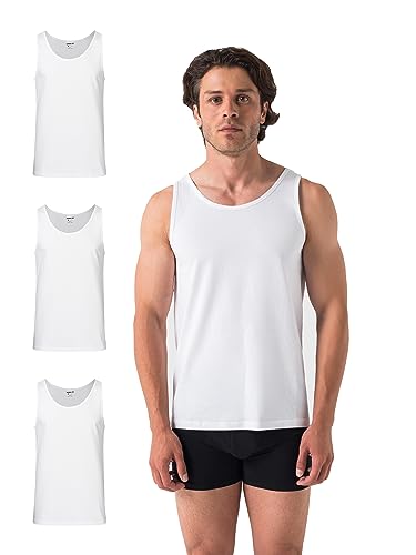 Barrio 13 - Unterhemd Herren 3er Pack - Tank Top Achselshirts aus 100% Baumwolle - Herren Unterhemden Slim Fit in Weiss und Schwarz - Tanktop von Barrio 13