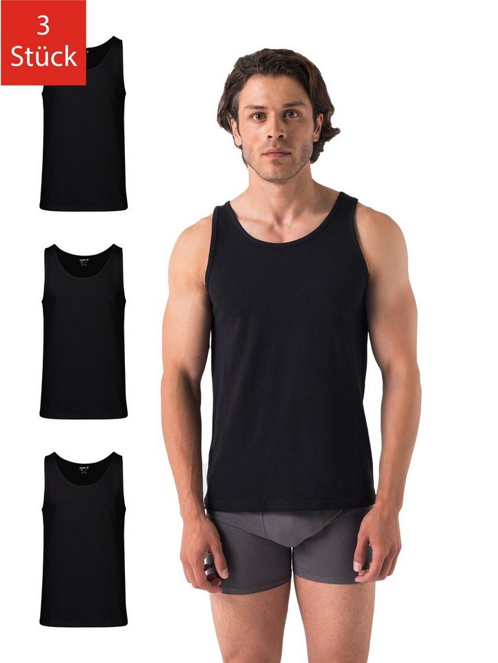 Barrio 13 Unterhemd Tank Top Achselshirt für Herren (Packung, Set, Spar-Pack, Spar-Packung, 3-St., 3er-Pack) Feinripp aus 100% Baumwolle von Barrio 13