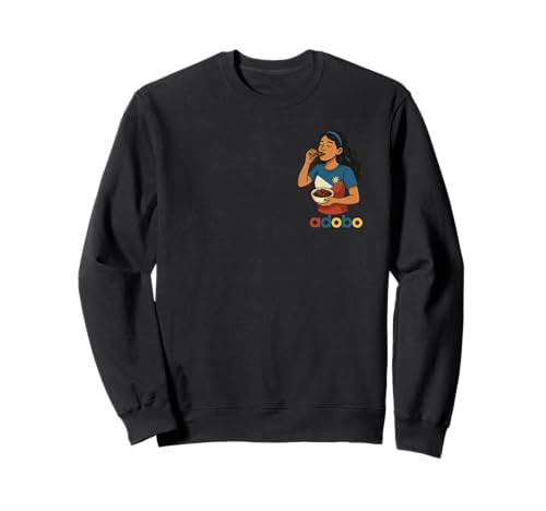 Pinoy Adobo Filipino Food Girl isst Reishuhn im Retro-Look Sweatshirt von Barrio Flavor Art