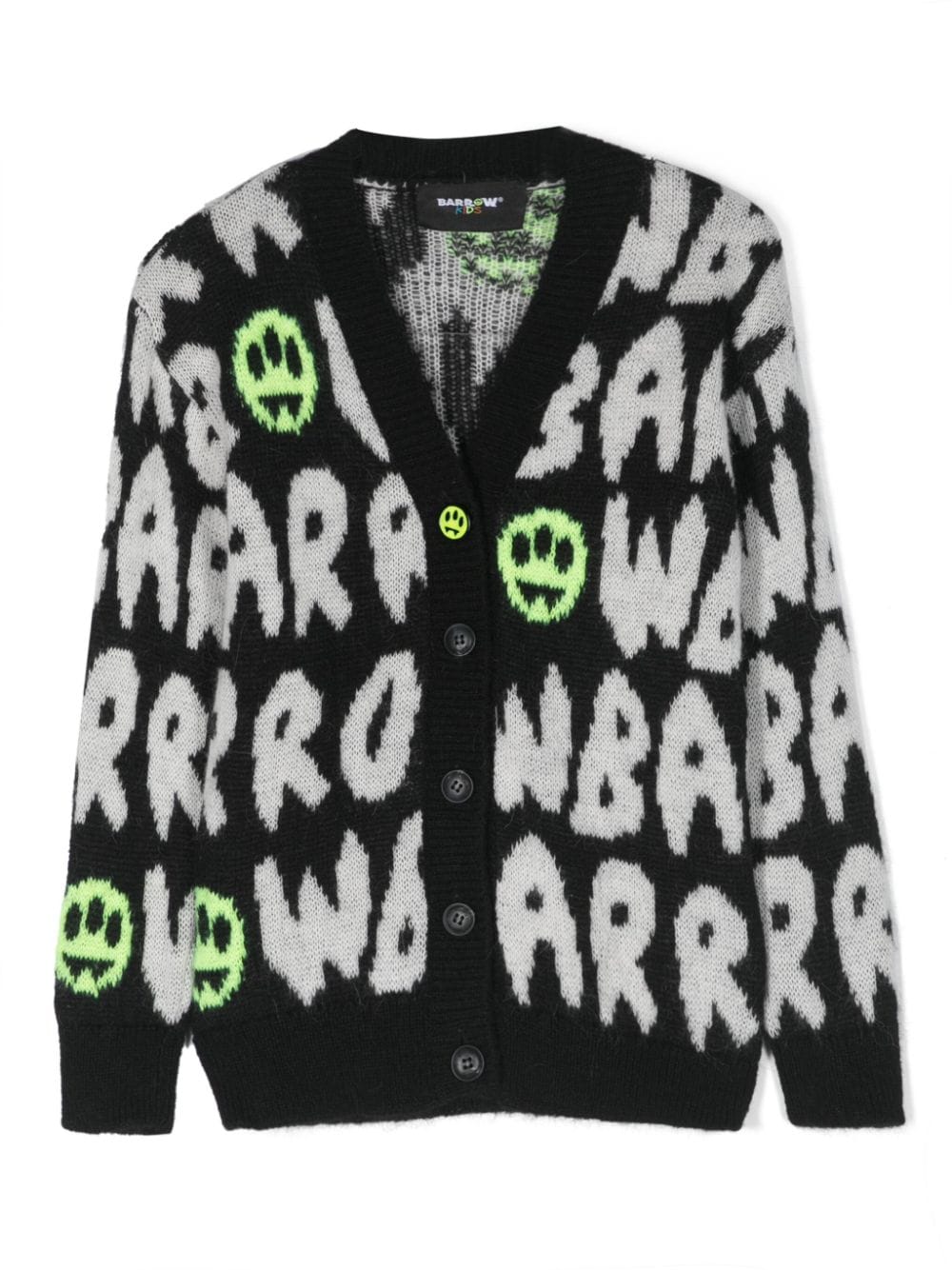 Barrow kids Gebürsteter Cardigan mit Jacquard-Logo - Schwarz von Barrow kids