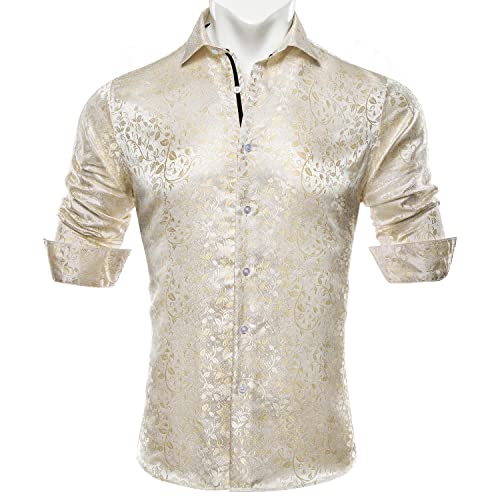 Barry.Wang Herren Paisley Bequemer Schnitt für große und große Männer Hemd Seide Business Hochzeit Freizeithemd für Männer Gelb S-3XL Barry.Wang Herren Paisley Bequemer Schnitt für große und große Männer Hemd Seide Business Hochzeit Freizeithemd für Männer Gelb S-3XL von Barry.Wang