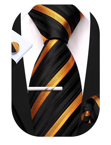 Barry.Wang Herren Seiden-Geschäftskrawatten mit Taschentuch Manschettenknopf-Streifen Plaid-Krawatten-Set Feierliche Hochzeit Barry.Wang Herren Seiden-Geschäftskrawatten mit Taschentuch Manschettenknopf-Streifen Plaid-Krawatten-Set Feierliche Hochzeit von Barry.Wang