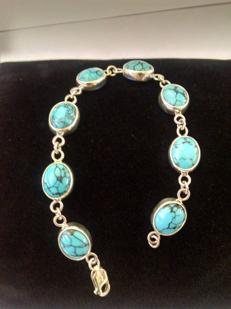 Silber-Armband Mit 10 Mm X 12 Steine Türkis von BarryGrahamJewelry