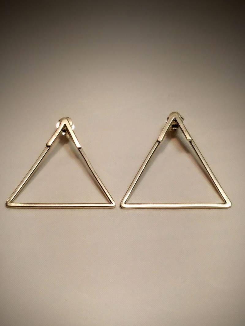 sterling Silber Dreieck Ohrringe von BarryGrahamJewelry