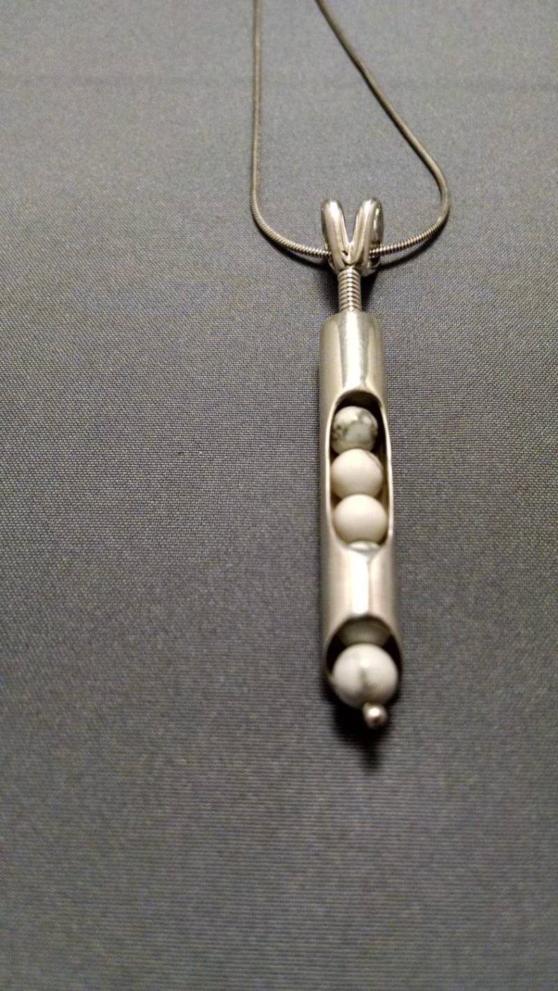 sterling Silber Tube Anhänger Mit 4 Mm Havelith Perlen von BarryGrahamJewelry