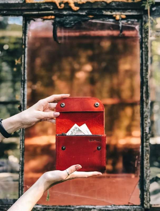 Damen Leder Portemonnaie, Clutch Portemonnaie Für Frauen, Rotes von BartBag