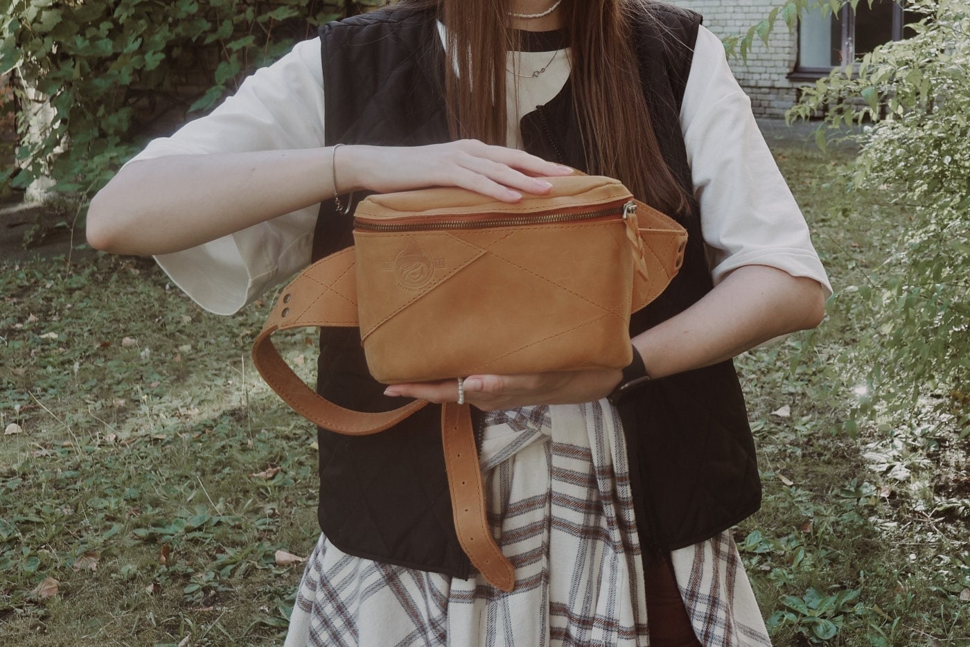 Gürteltasche Aus Leder Für Damen - Braune Crazy Horse Mit Taschen von BartBag