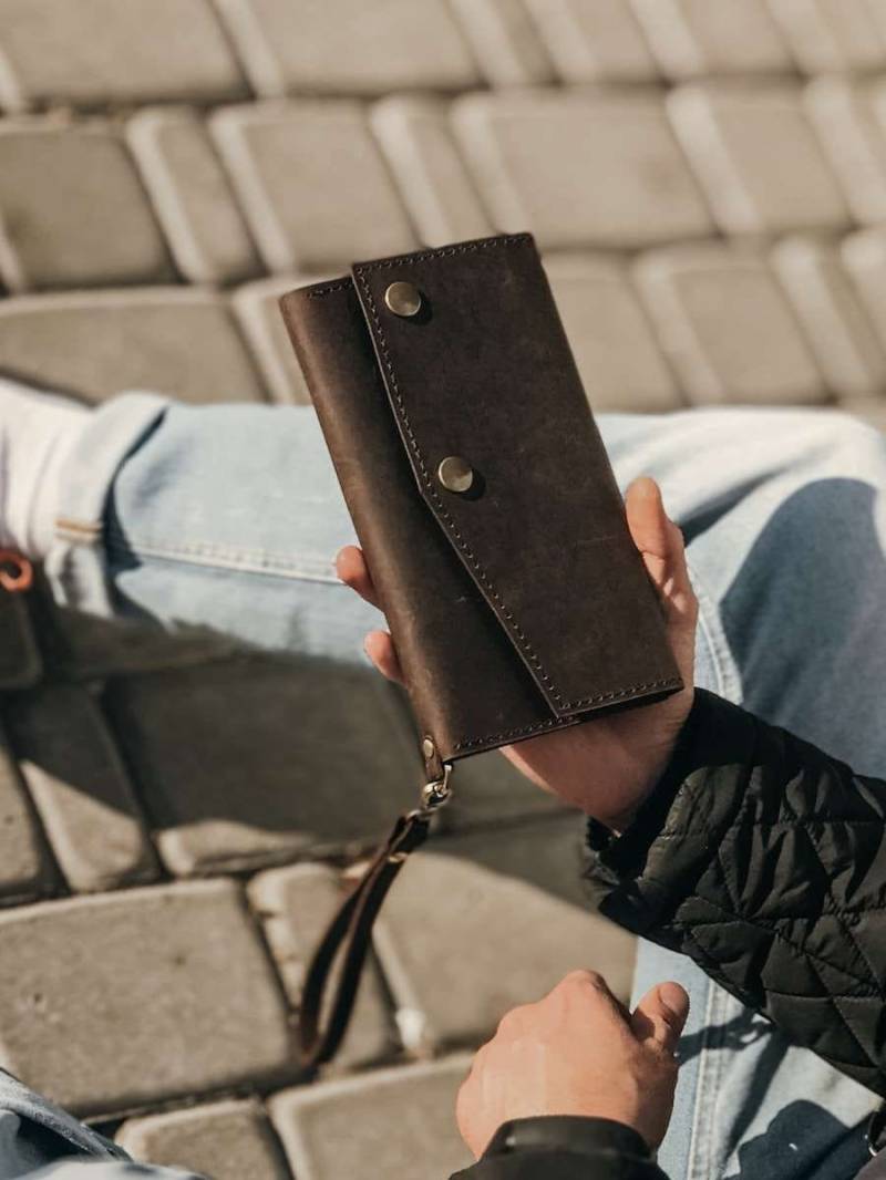 Herren-Geldbörse Aus Leder. Handgelenk-Geldbörse Visitenkartenhalter. Dreifach-Geldbörse von BartBag