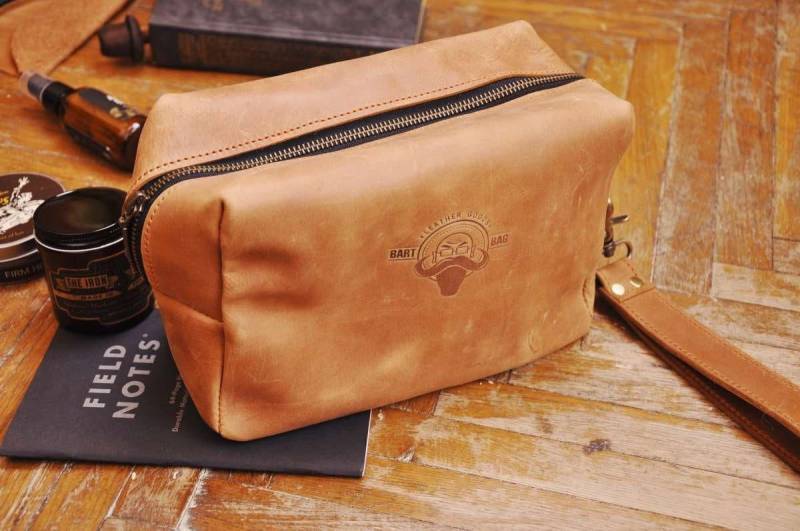 Leder Dopp Kit 3 Jahre Jubiläum Kosmetiktasche von BartBag