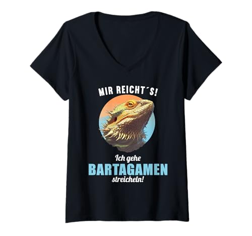 Damen Bartagamen Bartagame T-Shirt mit V-Ausschnitt von Bartagamen Bartagame Tier Shop