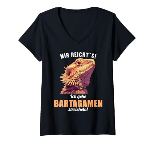 Damen Bartagamen Bartagame T-Shirt mit V-Ausschnitt von Bartagamen Bartagame Tier Shop