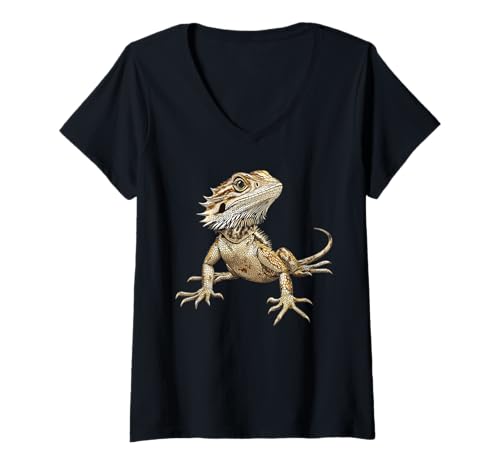 Damen Bartagamen Bartagame T-Shirt mit V-Ausschnitt von Bartagamen Bartagame Tier Shop