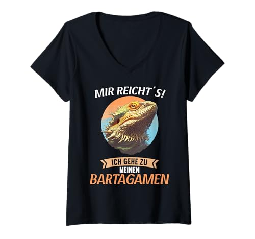 Damen Bartagamen Bartagame T-Shirt mit V-Ausschnitt von Bartagamen Bartagame Tier Shop