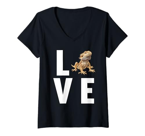 Damen Bartagamen Bartagame T-Shirt mit V-Ausschnitt von Bartagamen Bartagame Tier Shop