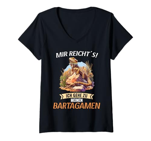 Damen Bartagamen Bartagame T-Shirt mit V-Ausschnitt von Bartagamen Bartagame Tier Shop