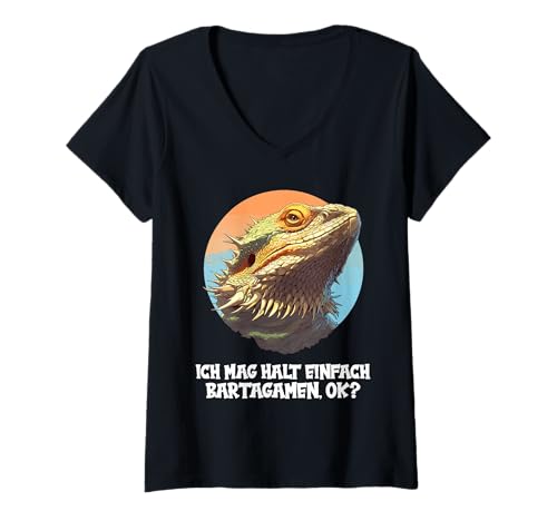 Damen Bartagamen Bartagame T-Shirt mit V-Ausschnitt von Bartagamen Bartagame Tier Shop