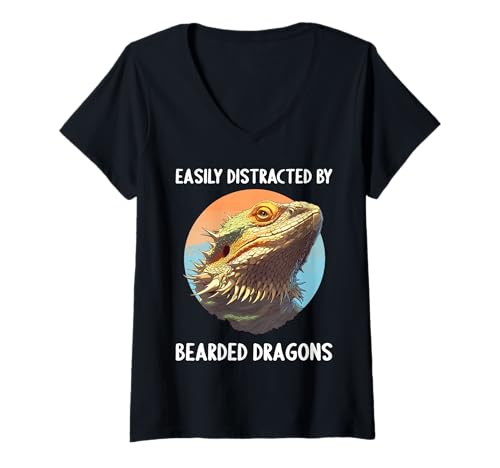 Damen Bartagamen Bartagame T-Shirt mit V-Ausschnitt von Bartagamen Bartagame Tier Shop