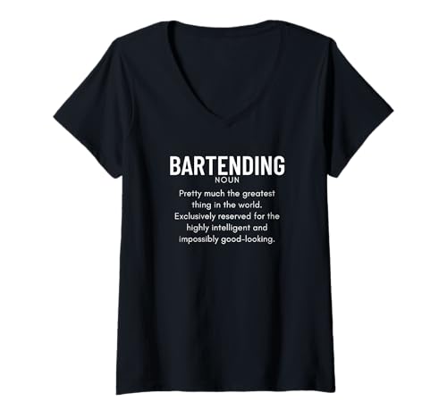 Damen Bartending Definition Lustiger Barkeeper T-Shirt mit V-Ausschnitt Damen Bartending Definition Lustiger Barkeeper T-Shirt mit V-Ausschnitt von Bartender Accessories And Bar Tending Designs