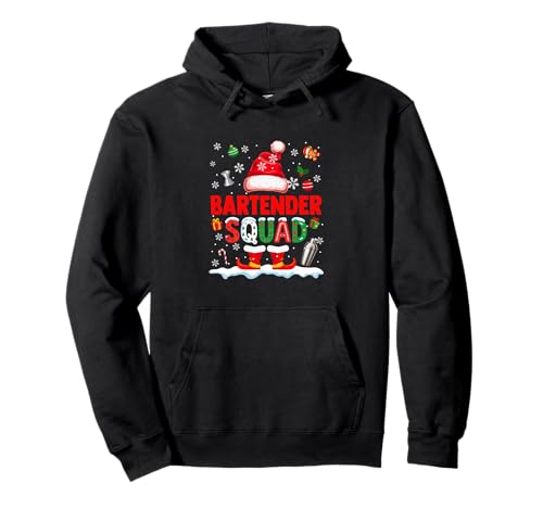 Bartender Squad Men Job Weihnachten Weihnachtsmann Kostüm Fliege Pullover Hoodie von Bartender Christmas Costume