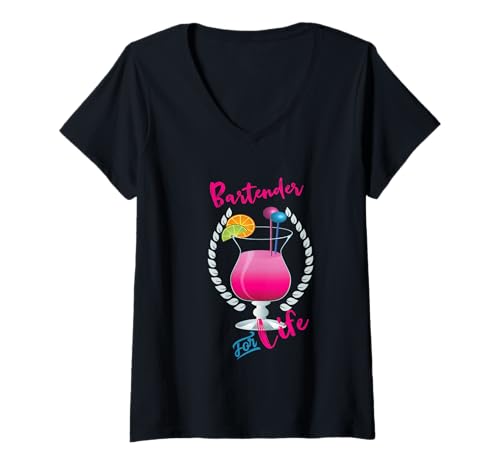 Damen Cocktail Maker Barkeeper Lustige Cocktailgetränke Barkeeper T-Shirt mit V-Ausschnitt von Bartending Cocktail Teez