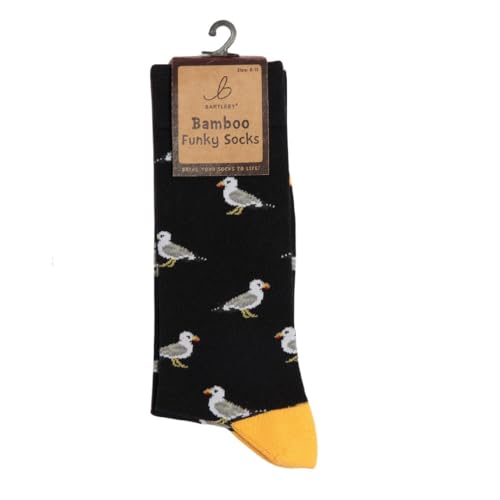 Bartleby Möwen-Design Bambus Socken - Unisex, Größe 39-45, Mehrfarbig, 1 Stück von Bartleby