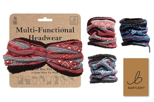 Multifunktionale Kopfbedeckung/Nackenwärmer (1 Stück im Lieferumfang enthalten), mehrfarbig, Einheitsgröße von Bartleby