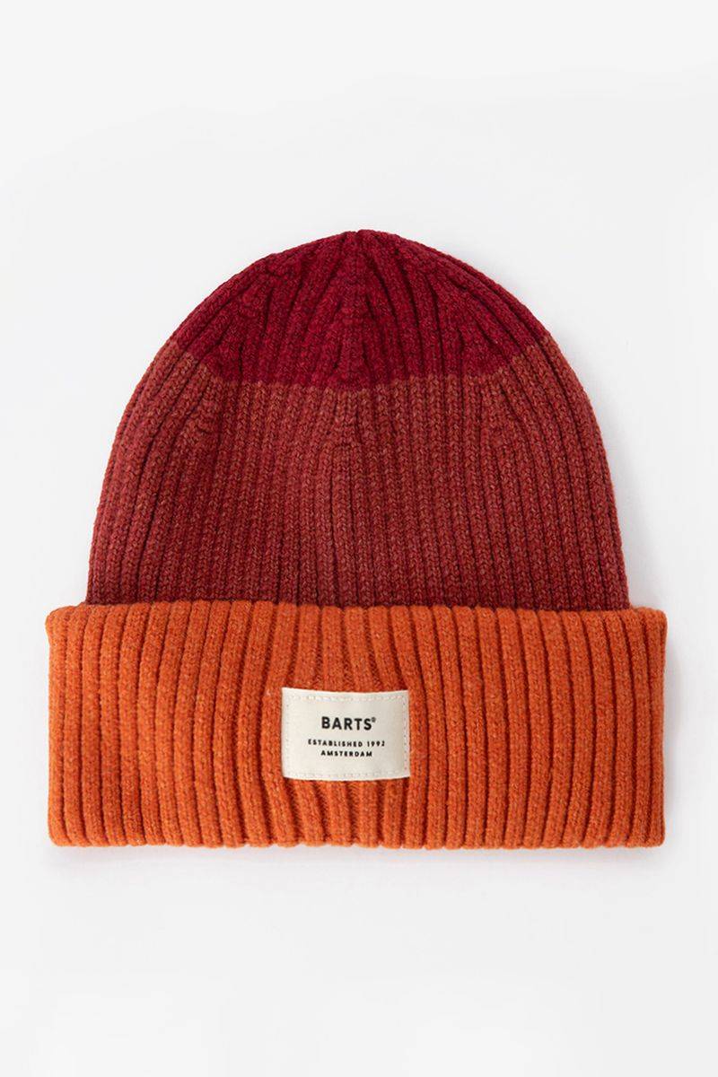 BARTS Ripp-Beanie In Colorblocking-Optik - Orange von Barts