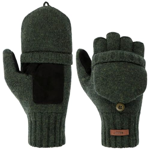 Barts Haakon Fingerless Handschuhe Herren - Fäustlinge fingerlose Strickhandschuhe mit Futter Winter Herbst-Winter - L/XL oliv von Barts