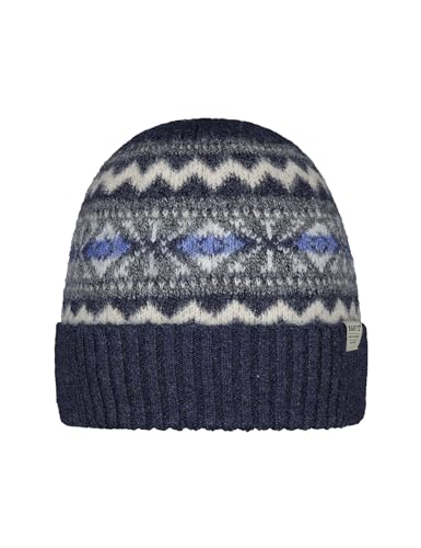 Barts Herren Beanie Sybe Strickmütze mit Norwegermuster 1769 Navy 03 von Barts