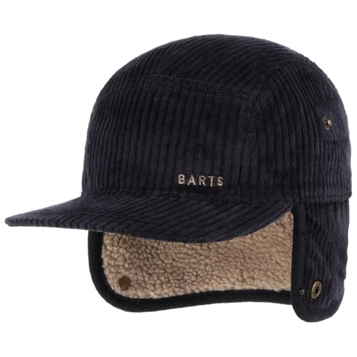 Barts Rayner Cap mit Ohrenklappen Basecap Baseballcap Baumwollcap Cordcap Herren - Schirm, Futter, Lederband, Hinten geschlossen, Lederband Winter Herbst-Winter - One Size dunkelblau von Barts