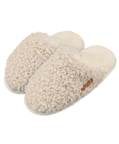Barts Damen Hausschuhe Vensie Slippers aus weichem Kunstpelz 0299 Cream 10 40/41 von Barts