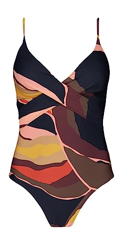 Barts W Ash Shaping One Piece Mehrfarbig - Bedruckter eleganter Damen Badeanzug, Größe 36 - Farbe Navy von Barts