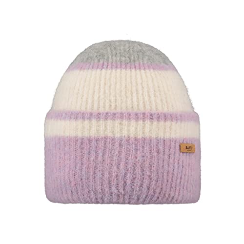 Barts W Ounaa Beanie Gestreift-Lila-Weiß - Weiche komfortable Damen Alpakawoll Strickmütze, Größe One Size - Farbe Orchi von Barts