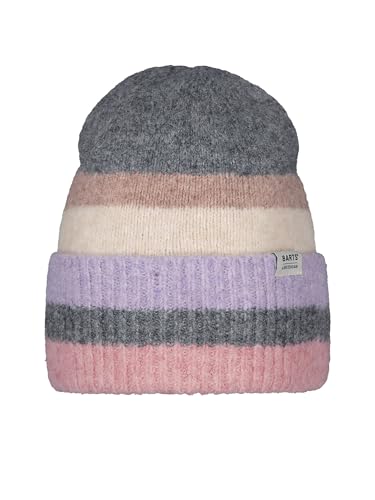 Barts W Simonie Beanie Grau - Weiche gestreifte Damen Mütze, Größe One Size - Farbe Dark Heather von Barts