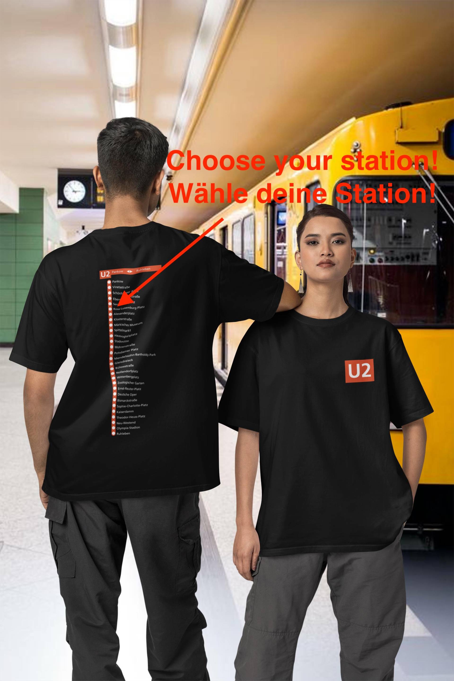 U2 - Berlin Ubahn Tshirt Customizable U2 - Berlin Ubahn Tshirt Customizable von BartsArtsBerlin