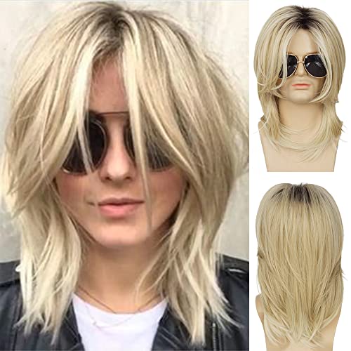 Baruisi Herren-Perücke, blond, lang, glatt, synthetisch, natürlich aussehend, Kostüm, Cosplay, Haarperücke von Baruisi