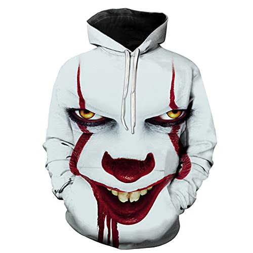 3D Gedruckt Herren Pullover Clown Muster Hoodie Street ins Style, 1, M von Baruler