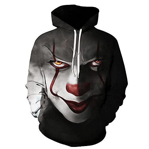 3D Gedruckt Herren Pullover Clown Muster Hoodie Street ins Style, 4, L von Baruler