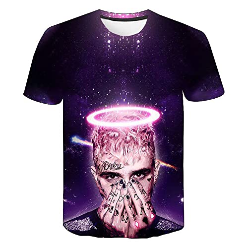 Baruler Rapper Lil Peep T-Shirt 3D Digitaldruck Short Sleeve, 8, L von Baruler