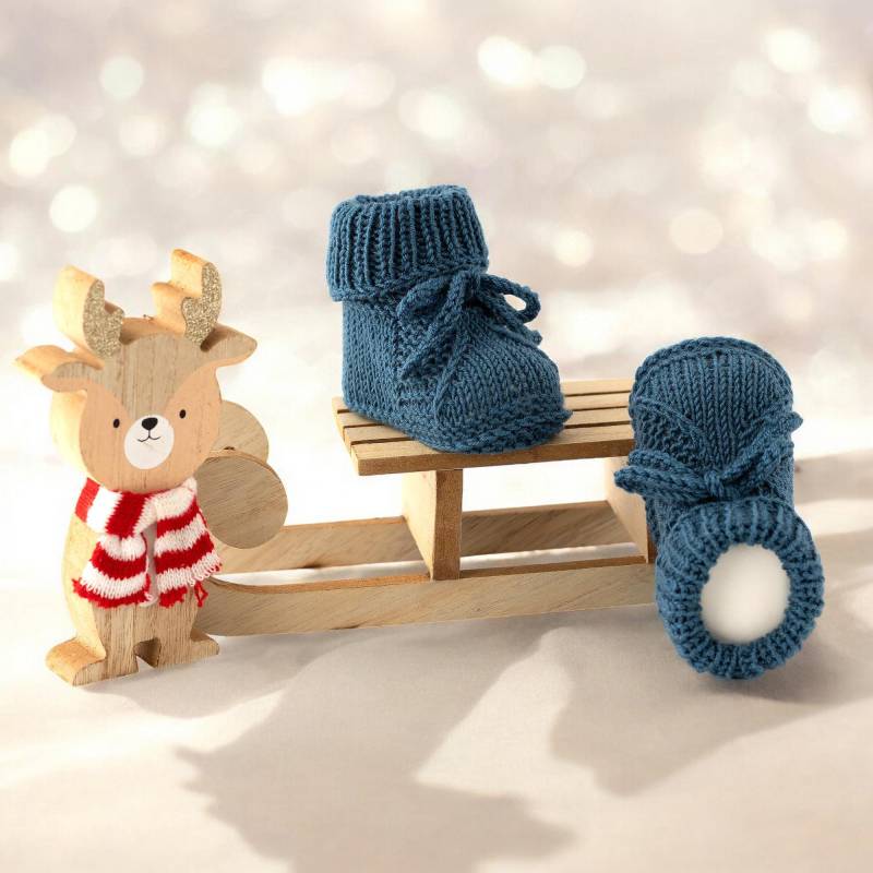 Babyschuhe Handgestrickt Aus Weicher Wolle Mit Bündchen von BarunShop