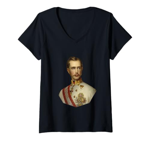 Damen Kaiser Franz Joseph I. von Österreich T-Shirt mit V-Ausschnitt von Barz
