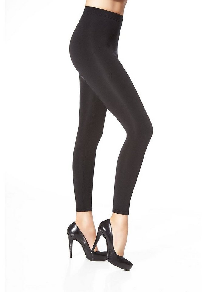 Bas Bleu Leggings Leggings Leggins Hose lang weich blickdicht 200den Gabi schwarz-black weich von Bas Bleu