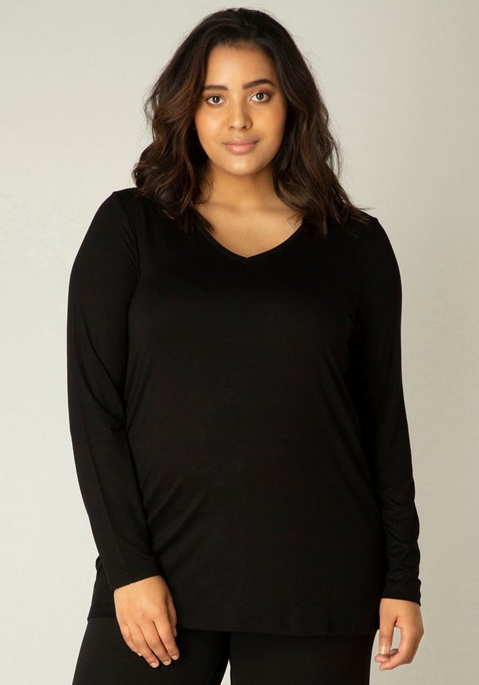 Base Level Curvy Langarmshirt Alize Weiche leicht glänzende Qualität von Base Level Curvy