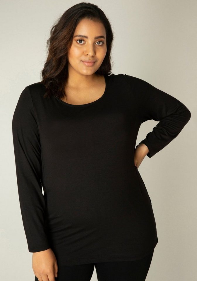 Base Level Curvy Langarmshirt mit Rundhalsausschnitt von Base Level Curvy