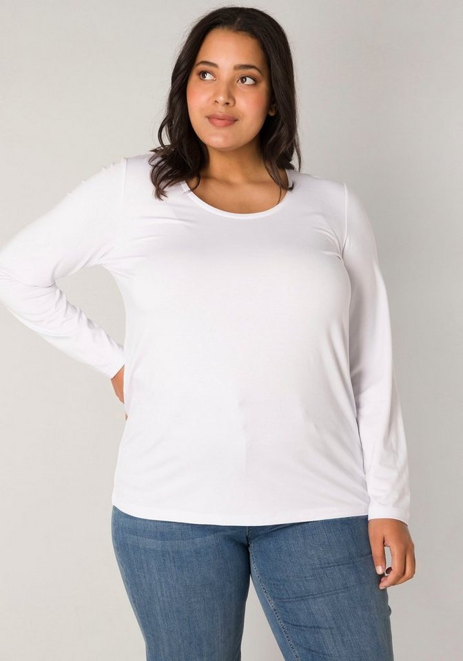 Base Level Curvy Langarmshirt mit Rundhalsausschnitt von Base Level Curvy