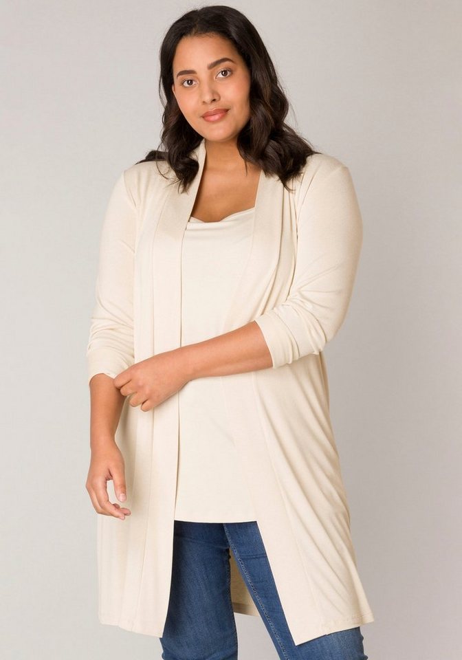 Base Level Curvy Longstrickjacke Figurumspielende, weiche Strickqualität von Base Level Curvy