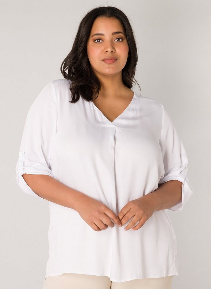 Base Level Curvy Shirtbluse Yanina mit V-Ausschnitt von Base Level Curvy